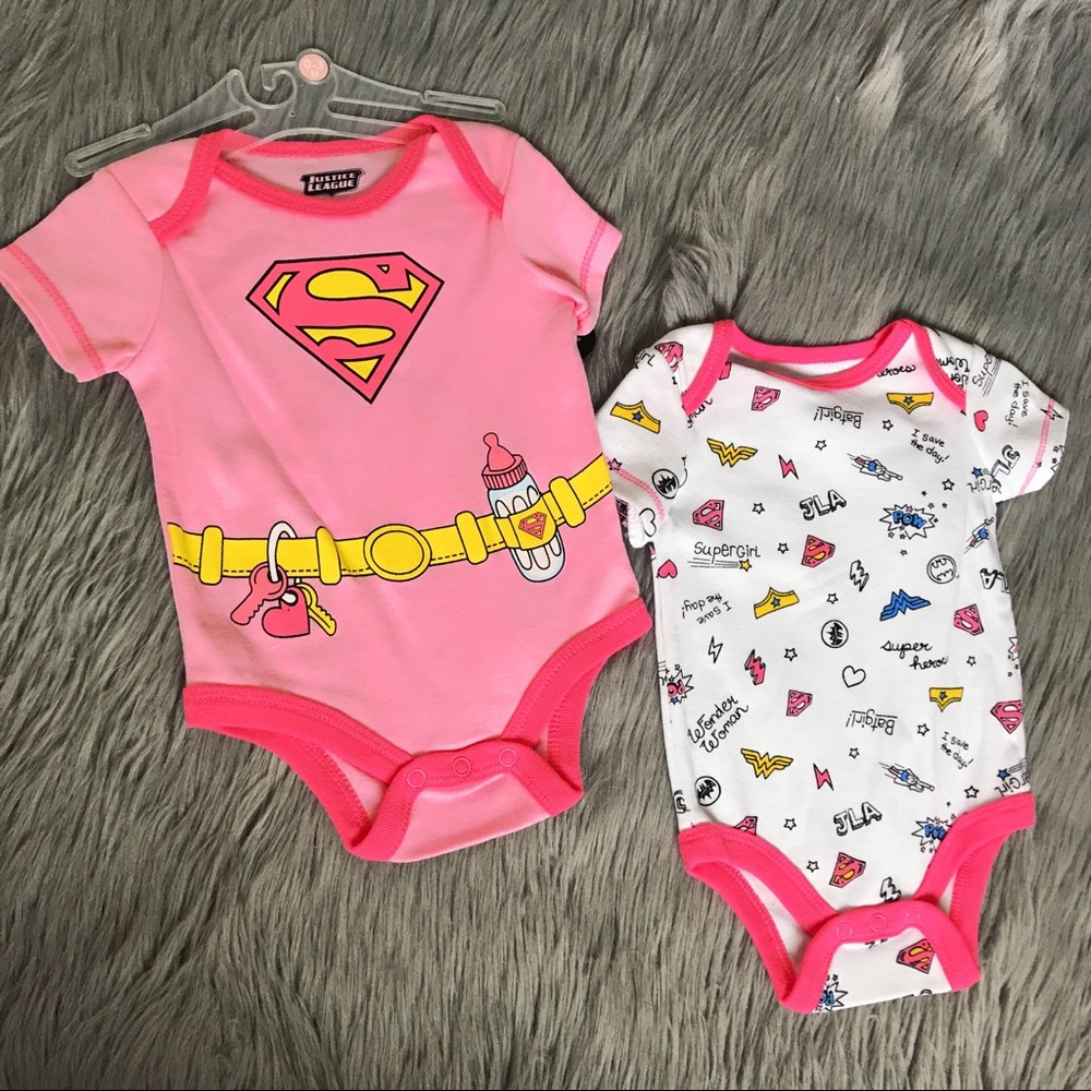 Justice League baby 2pc onesies